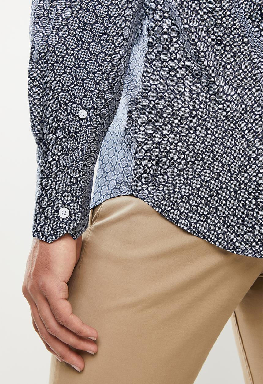 POLO - Akron printed shirt - navy