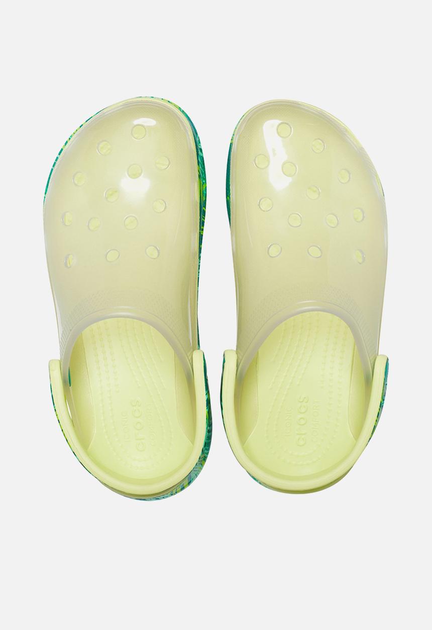 Crocs - Classic bae translucent clog -green & yellow 