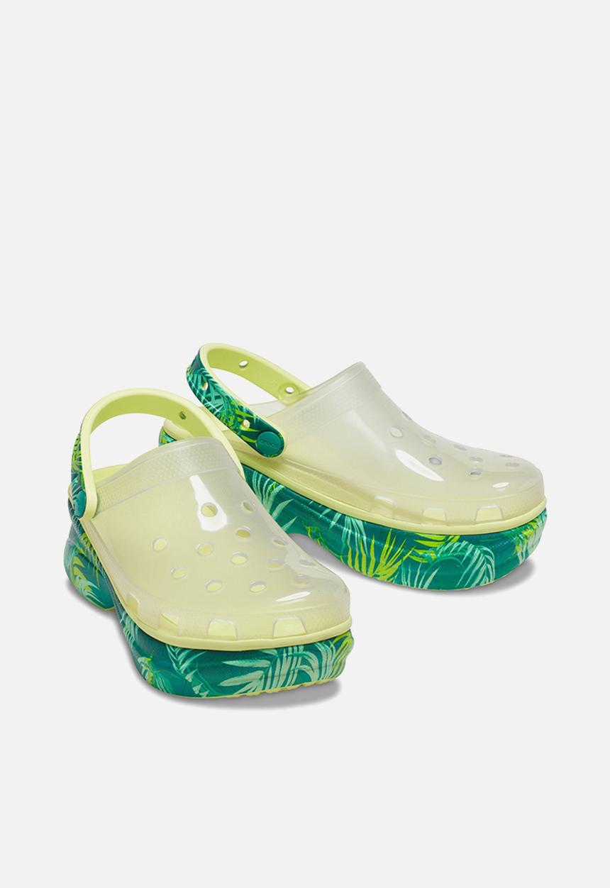 Crocs - Classic bae translucent clog -green & yellow 