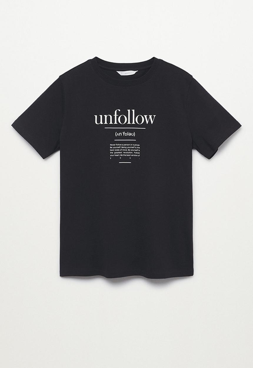 MANGO - T-shirt unfollow - black