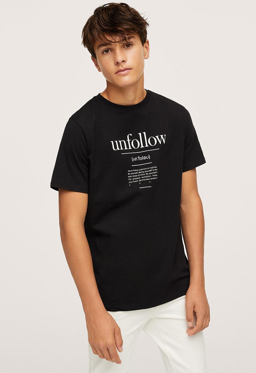 MANGO - T-shirt unfollow - black