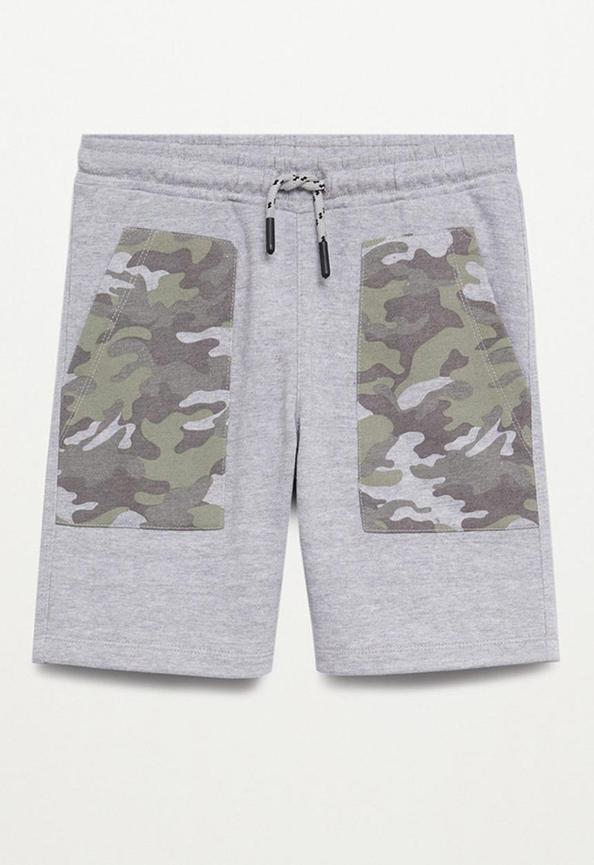 MANGO - Flecked knit bermuda shorts - grey