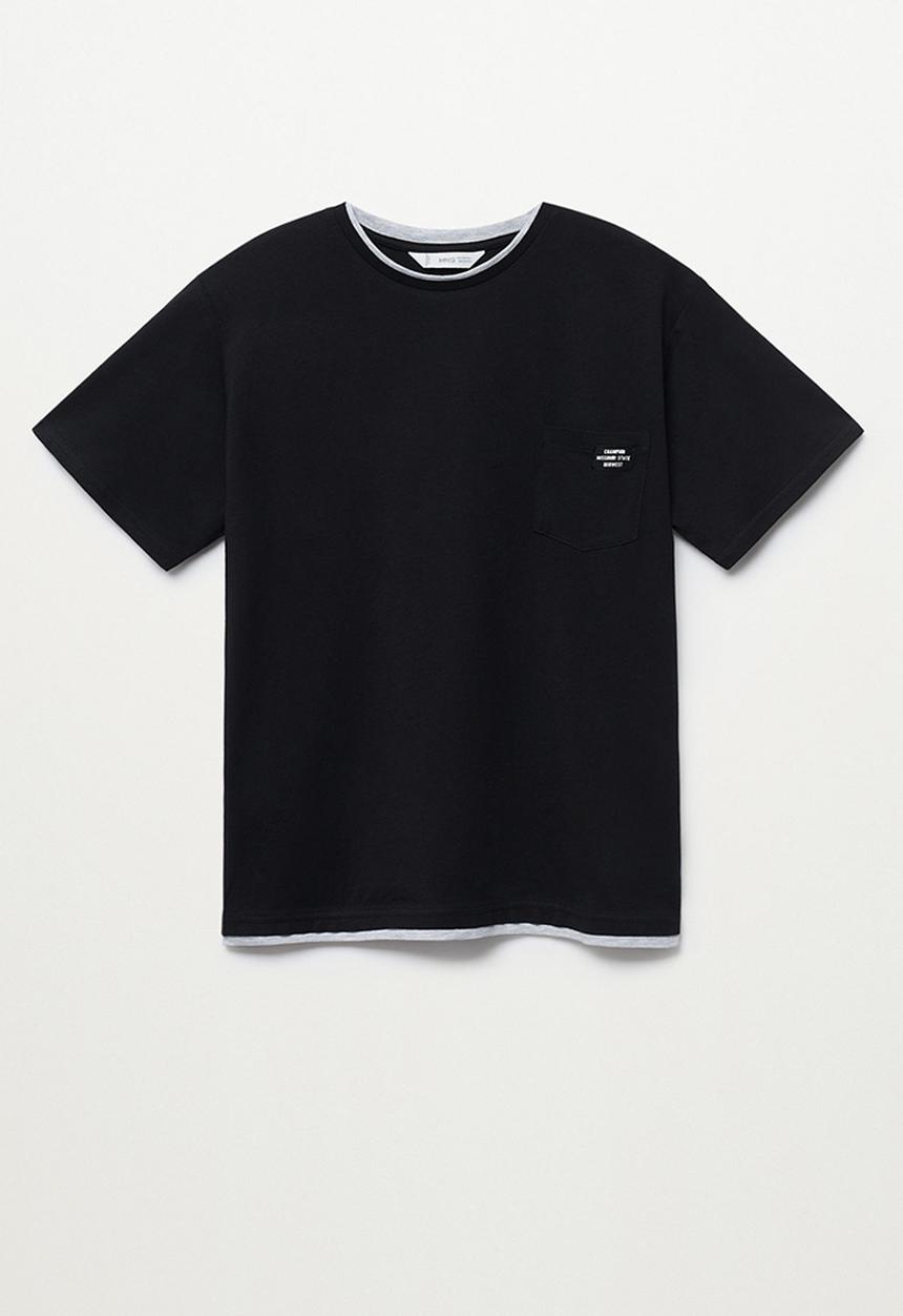 MANGO - T-shirt james - black