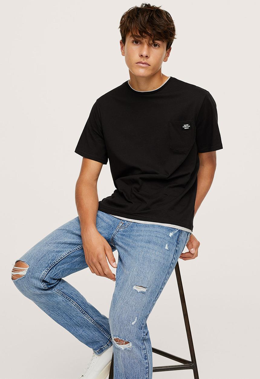MANGO - T-shirt james - black