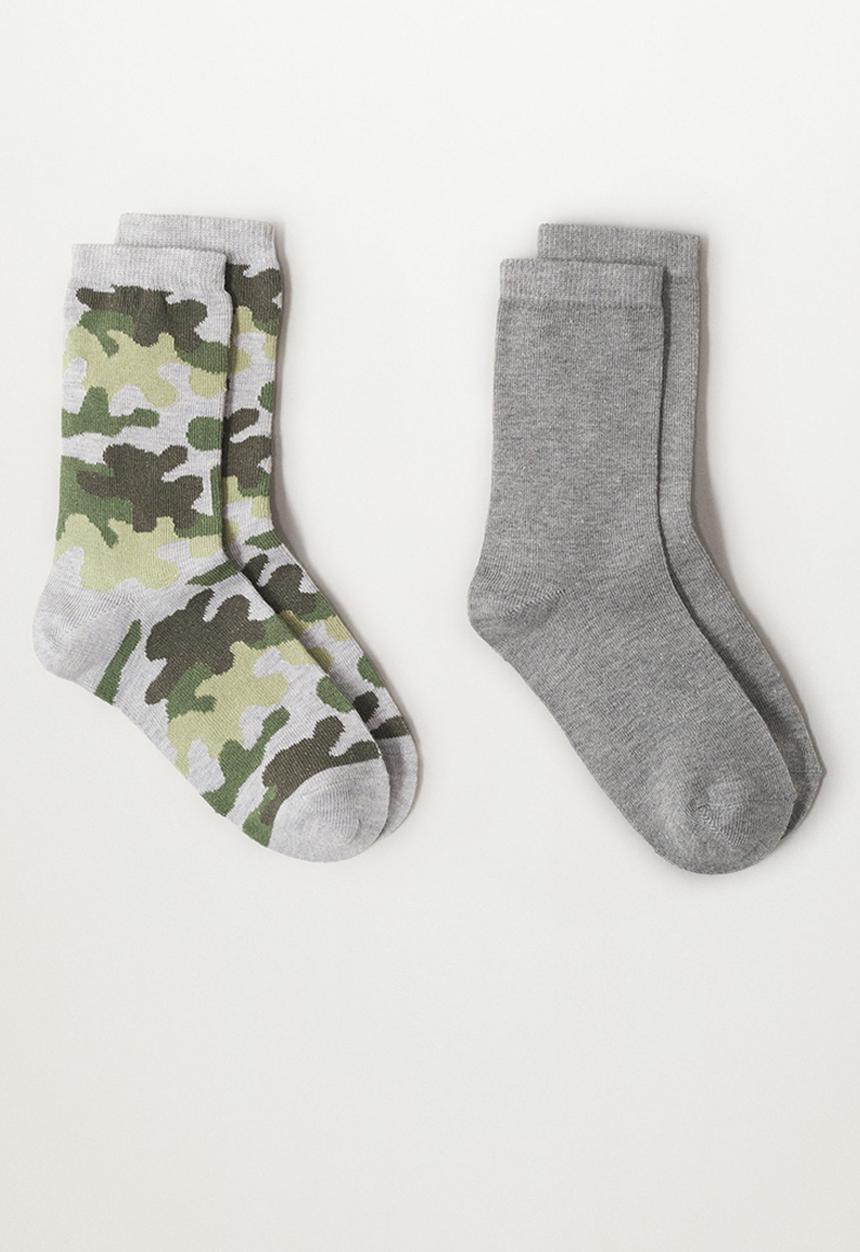 MANGO - Socks camu - grey & green 