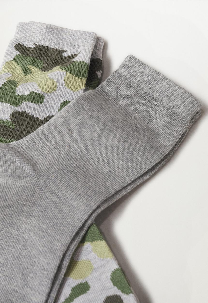 MANGO - Socks camu - grey & green 
