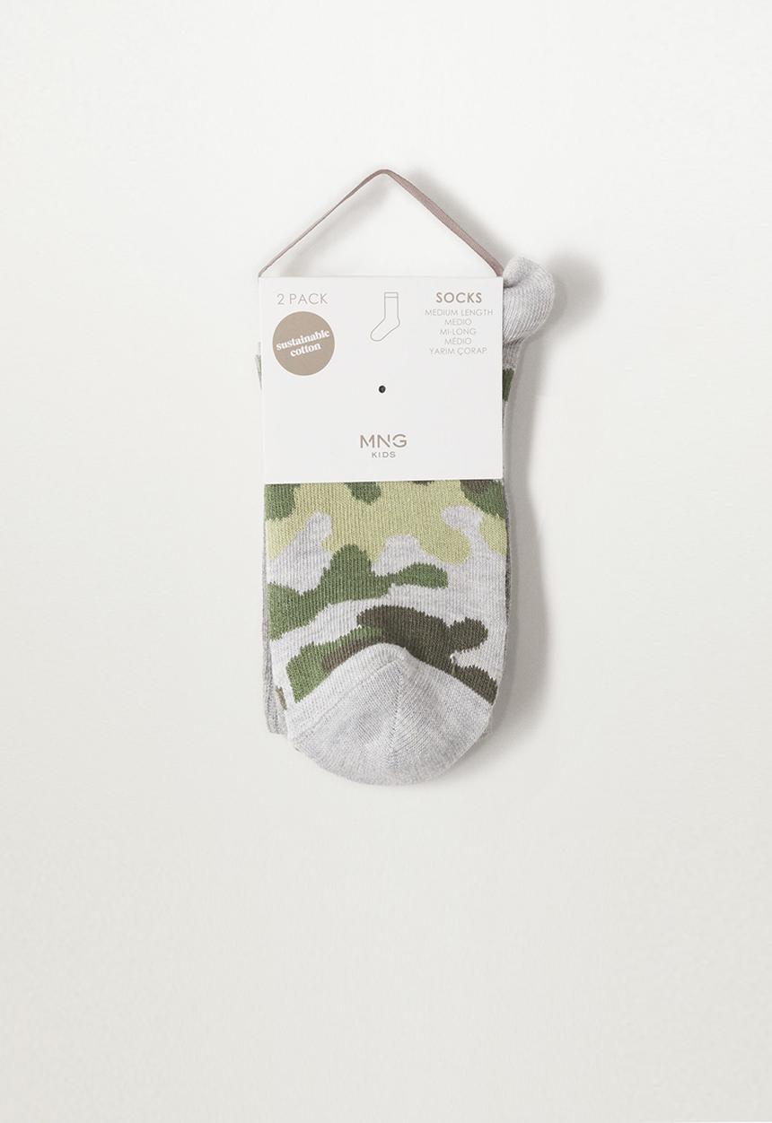 MANGO - Socks camu - grey & green 