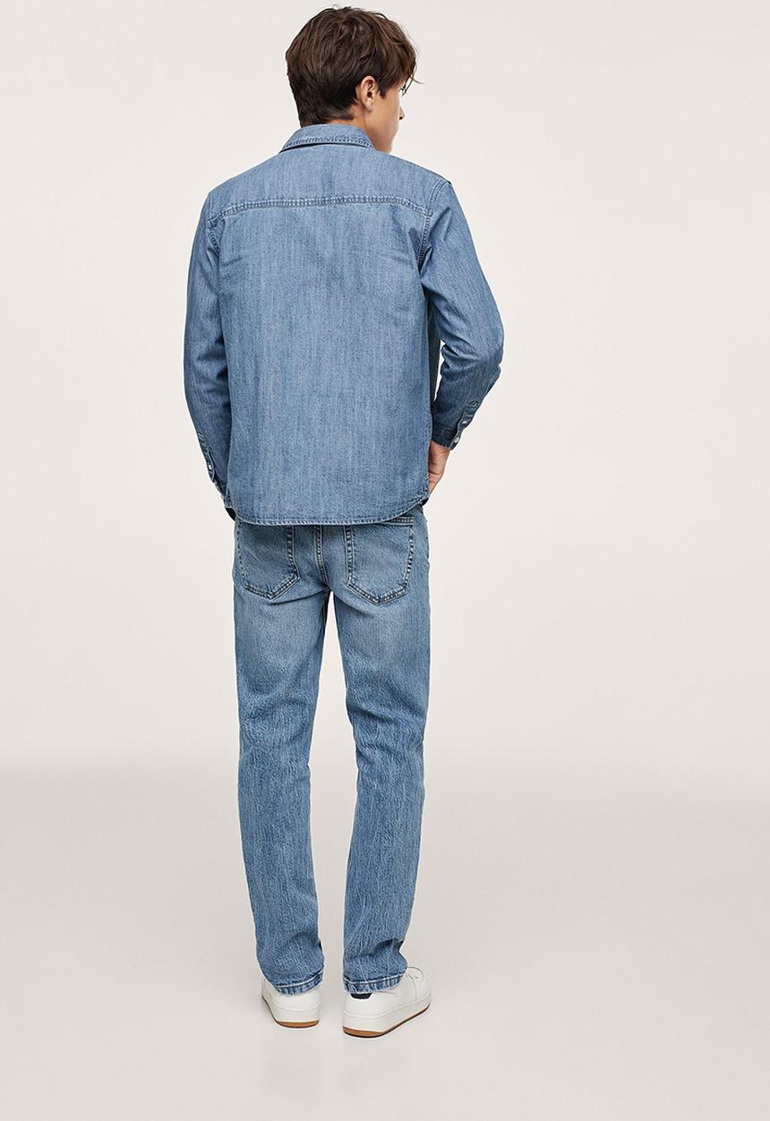 MANGO - Shirt lion - open blue