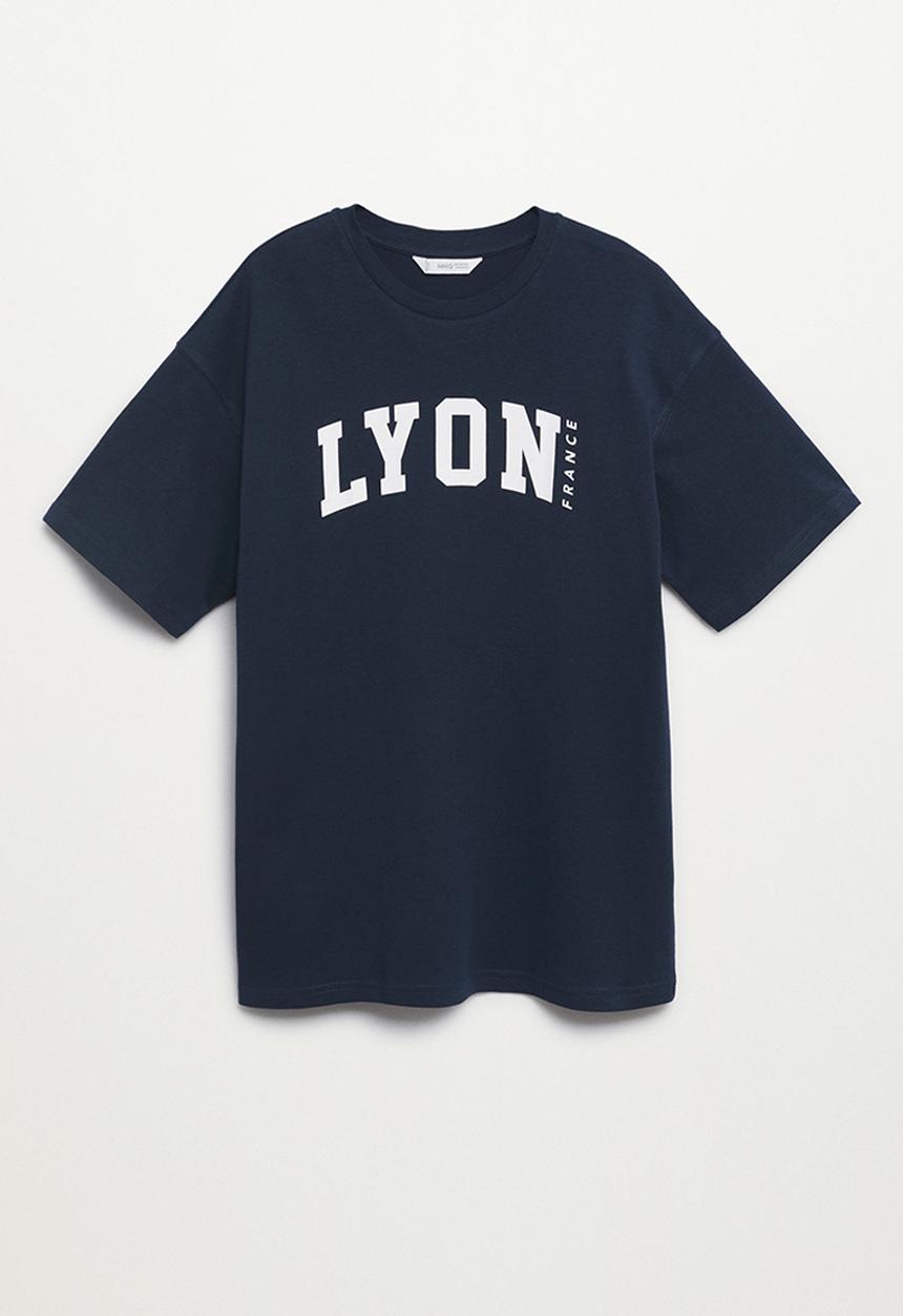 MANGO - T-shirt state - navy