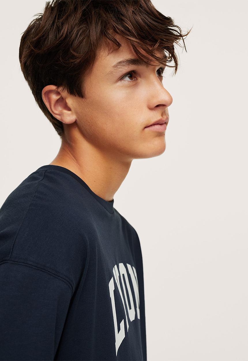 MANGO - T-shirt state - navy