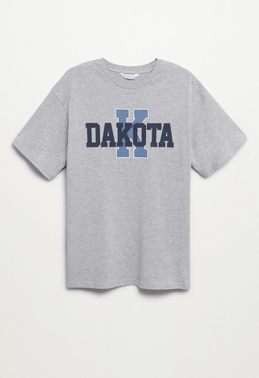 MANGO - T-shirt state - grey 