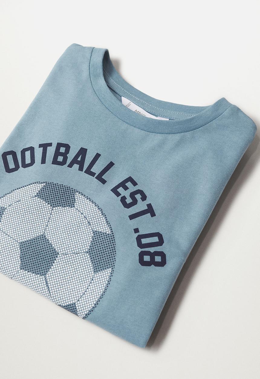 MANGO - T-shirt enjoy - medium blue