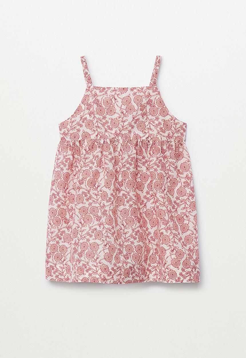 MANGO - Dress korfu - pink & white 