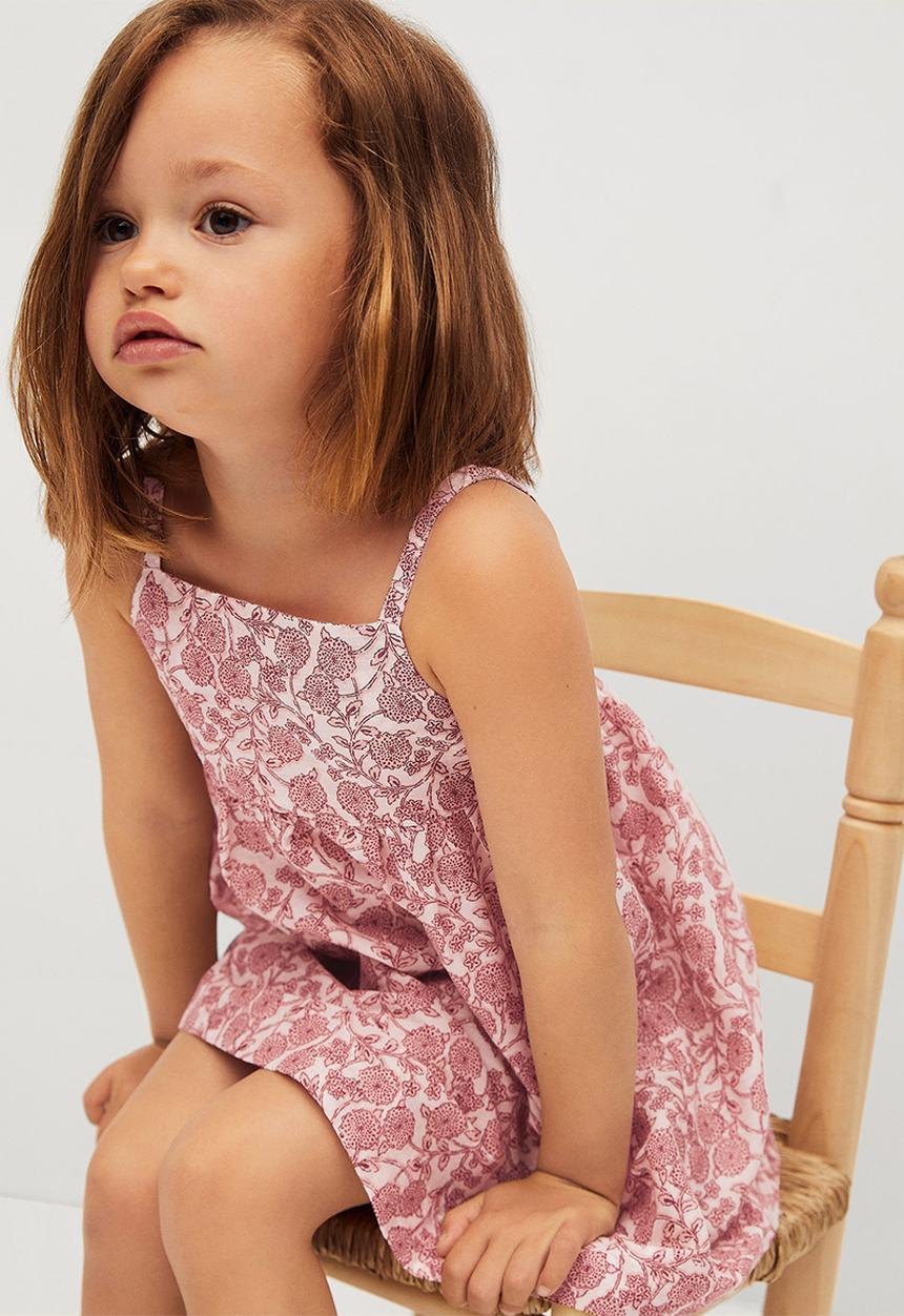 MANGO - Dress korfu - pink & white 