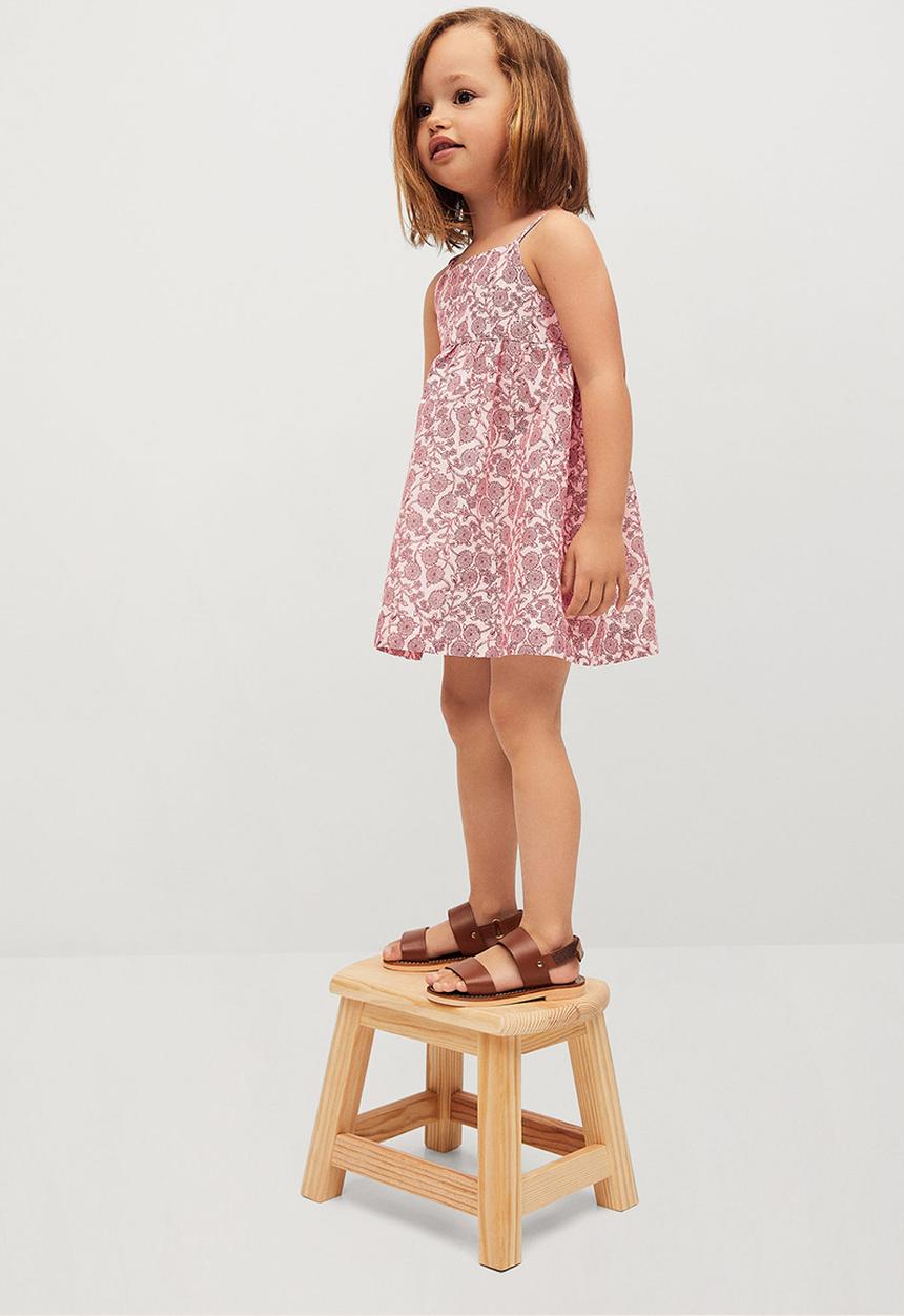 MANGO - Dress korfu - pink & white 