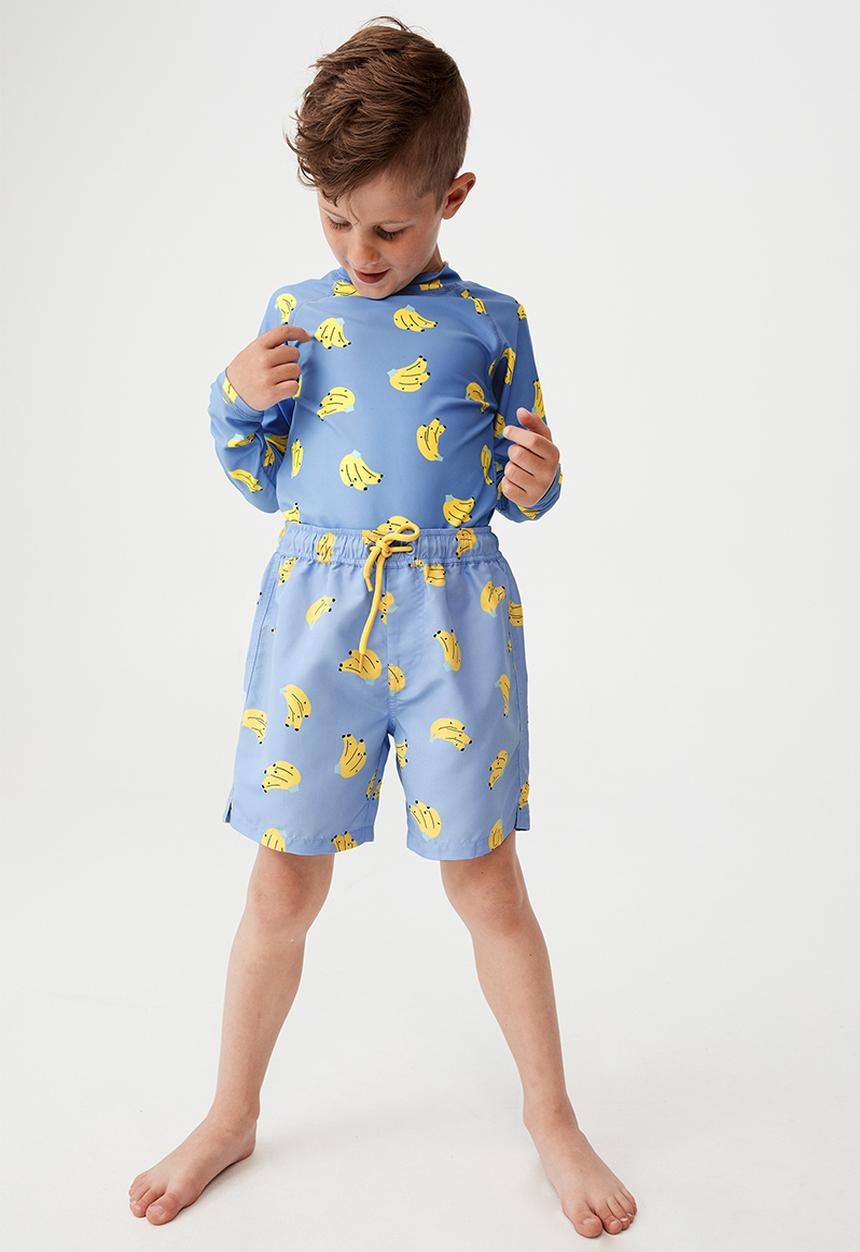 Cotton On - Bailey board short - dusk blue & banana