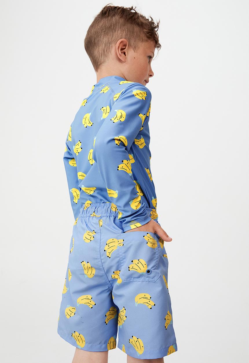 Cotton On - Bailey board short - dusk blue & banana