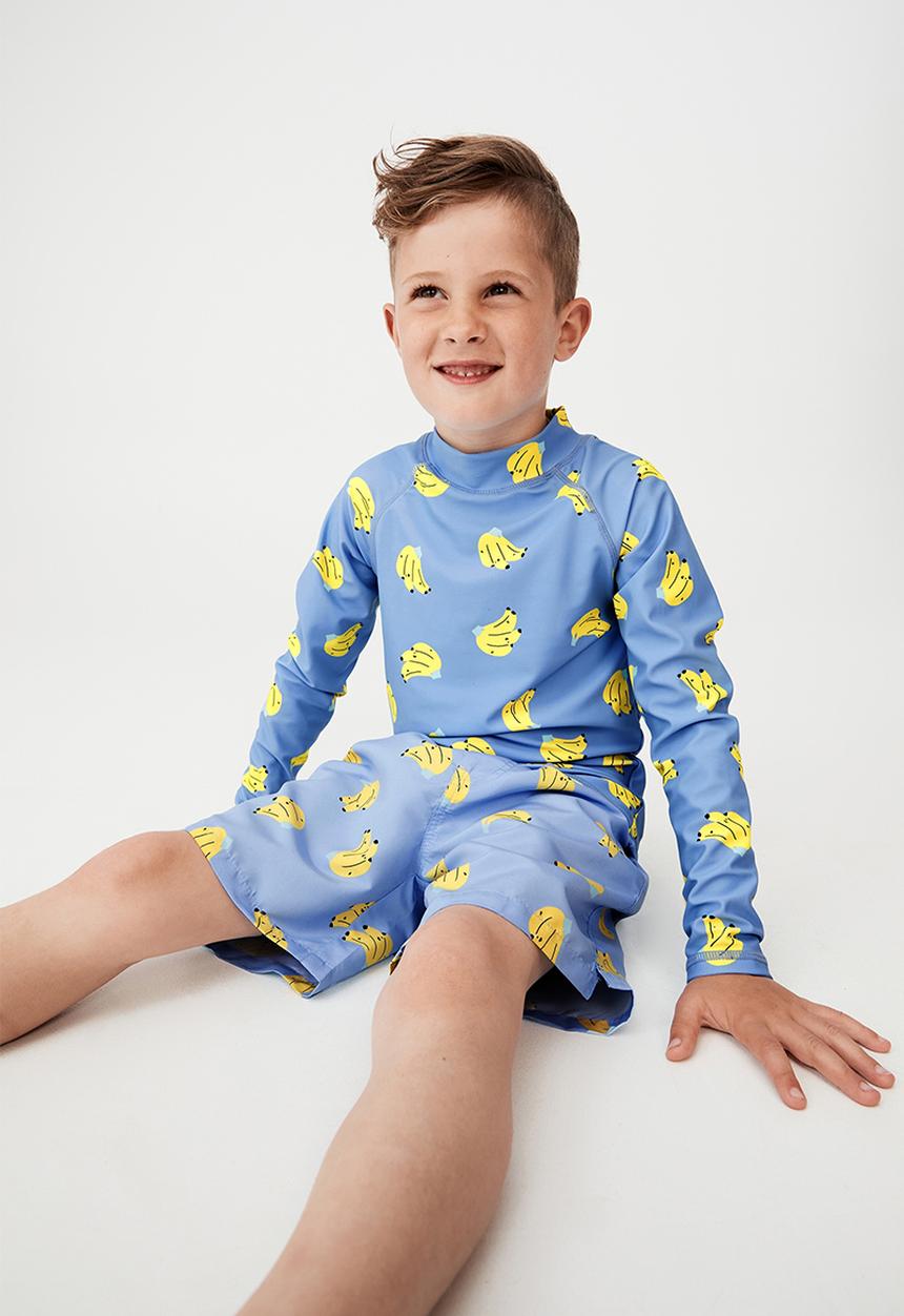 Cotton On - Bailey board short - dusk blue & banana