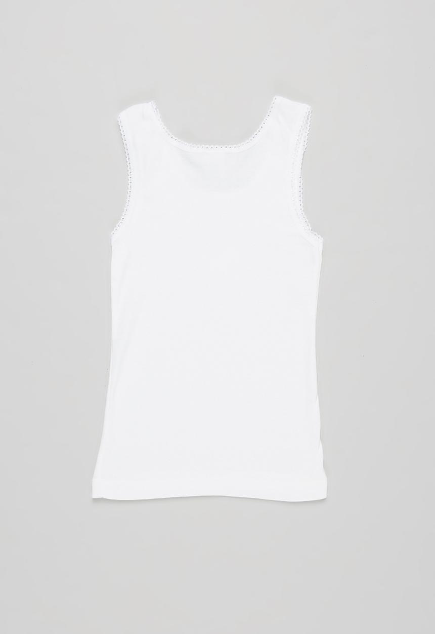 Pop Candy - Girls 2 pack sleeveless vest - white
