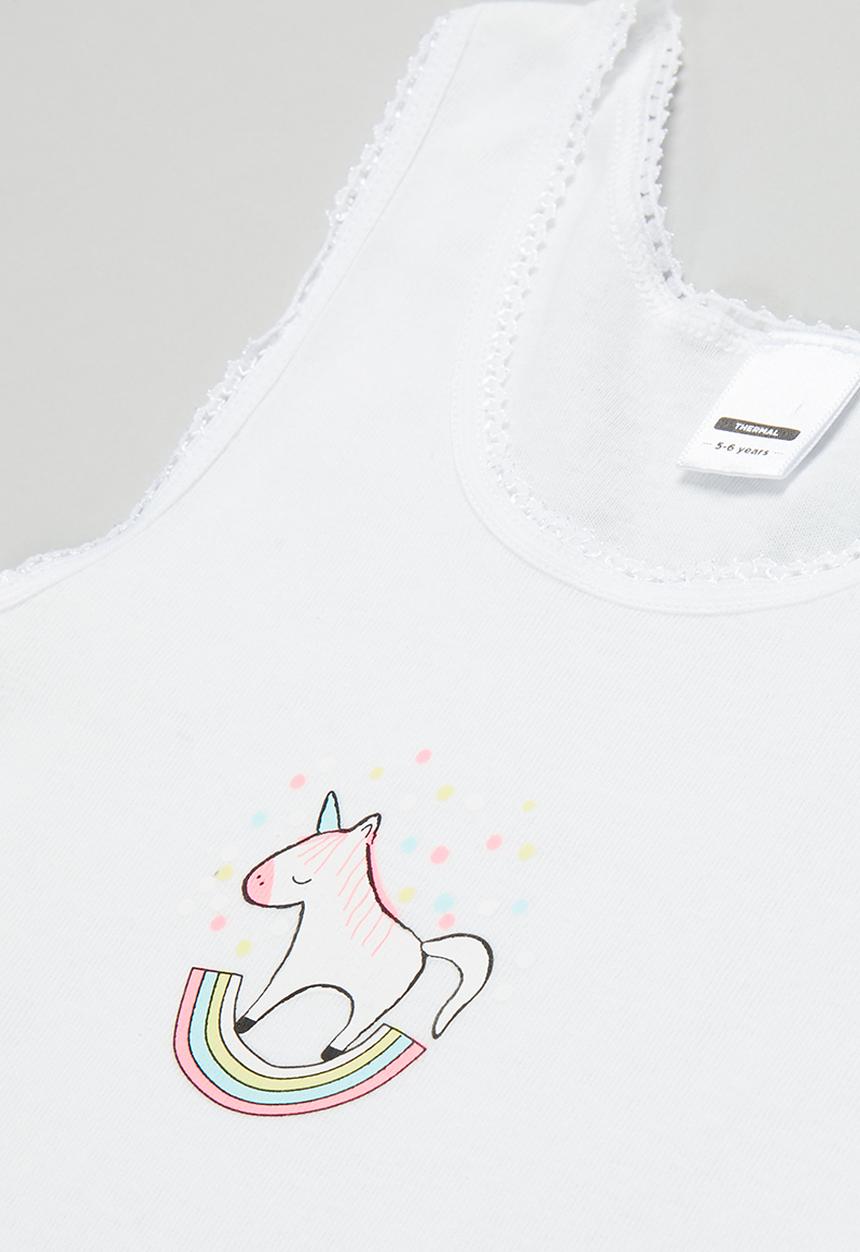 Pop Candy - Girls 2 pack sleeveless vest - white