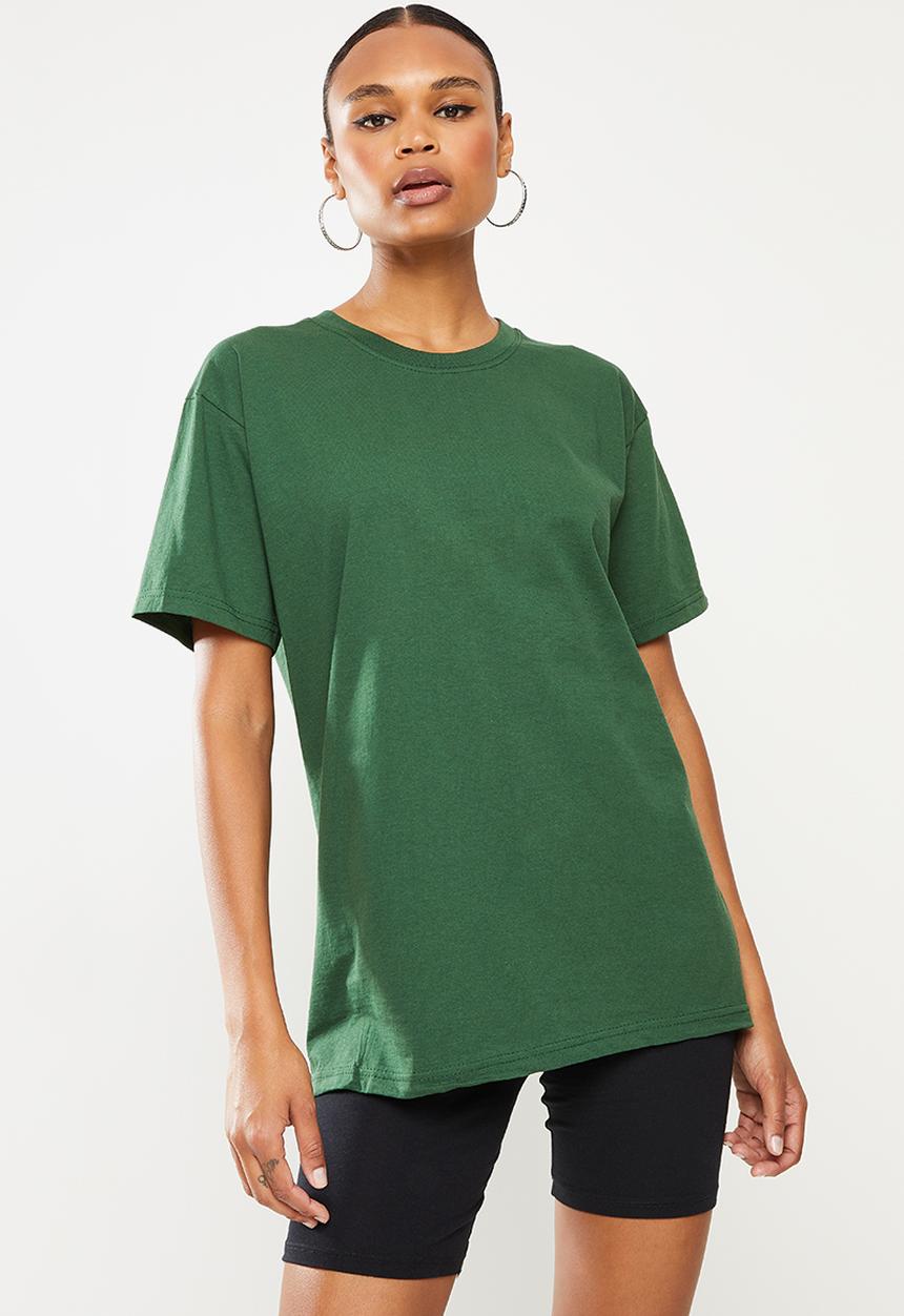 Missguided - Oversized splice logo tee - green