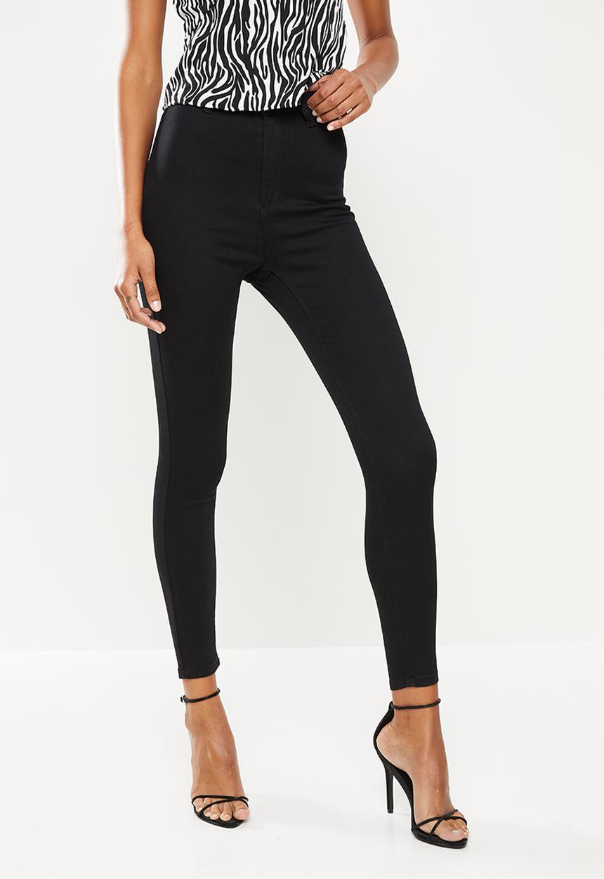 Missguided - Recycled vice highwaisted skinny jeans with belt loops - black