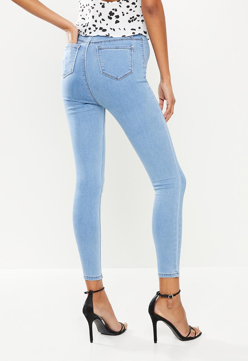 Missguided - Light wash vice belt loop jean recycled - light blue