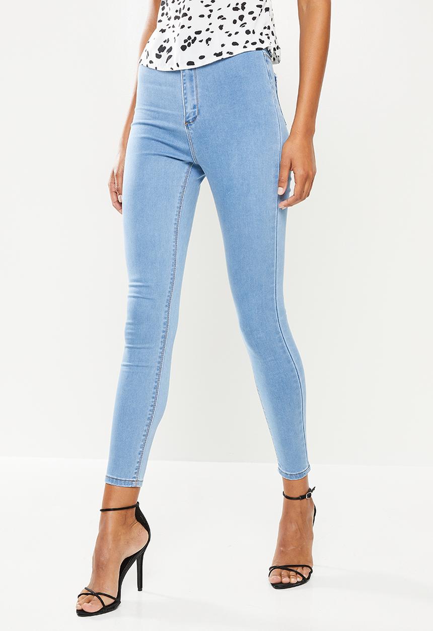 Missguided - Light wash vice belt loop jean recycled - light blue