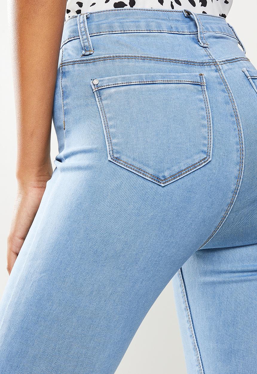 Missguided - Light wash vice belt loop jean recycled - light blue