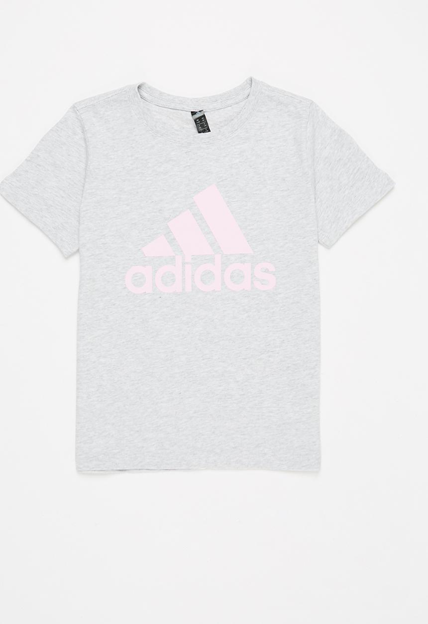 adidas Performance - G bl tee - light grey heather/clear pink