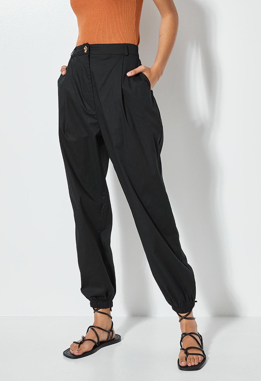 Superbalist - Poplin slouch trouser - black