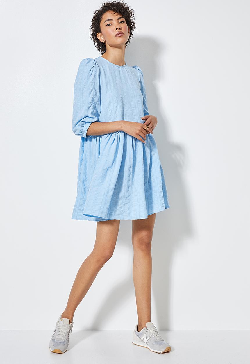 Superbalist - Textured fabric babydoll dress - baby blue