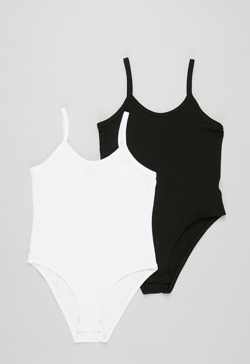 Superbalist - 2-pack cami bodysuit - black & white