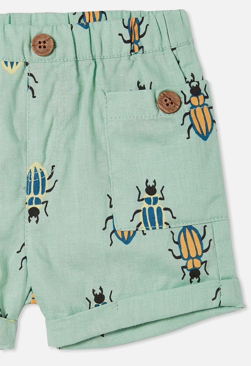 Cotton On - Carl button short  - smashed avo/bob bug
