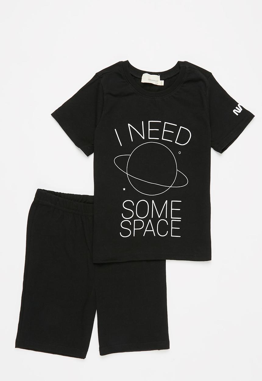 Superbalist Kids - NASA tee & shorts pj set - black