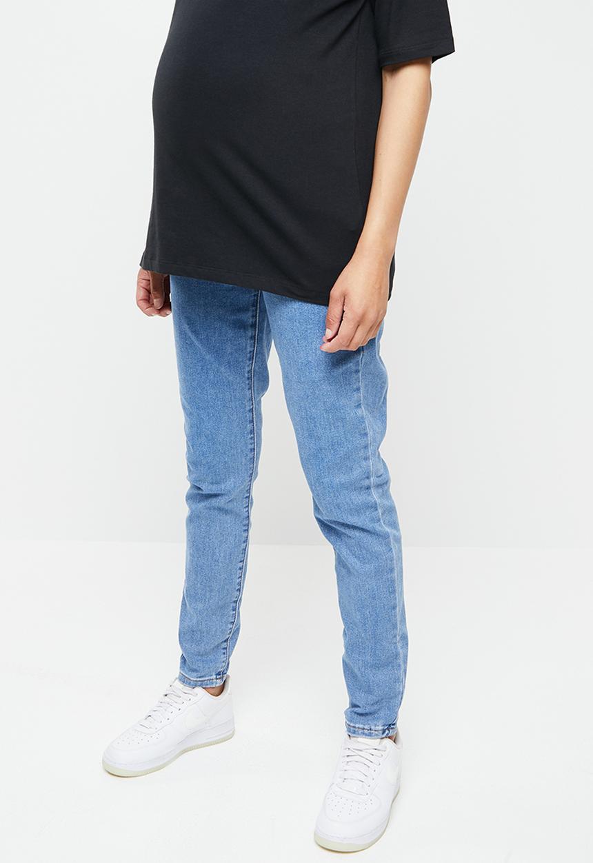 Missguided - Maternity highwaisted comfort stretch straight leg jean - blue