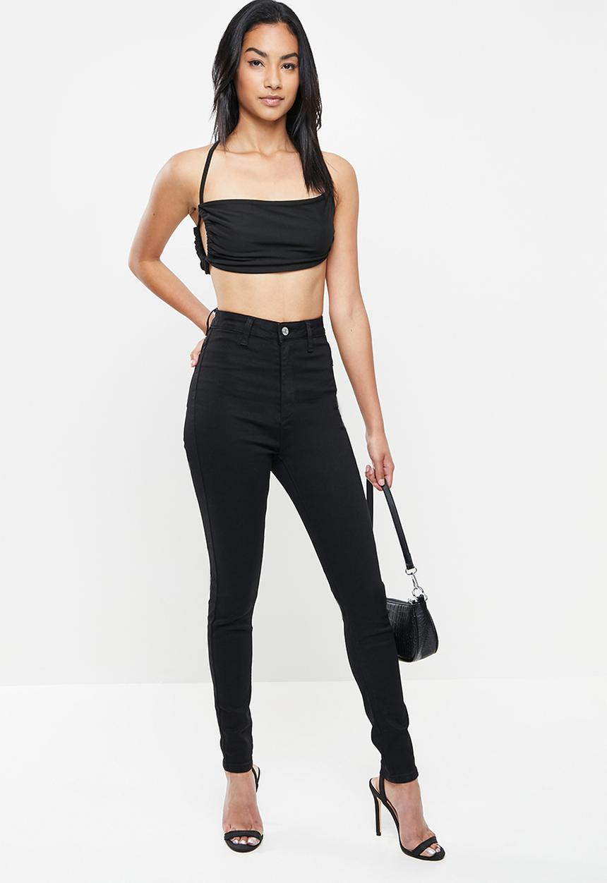Missguided - Petite recycled vice skinny jeans - black