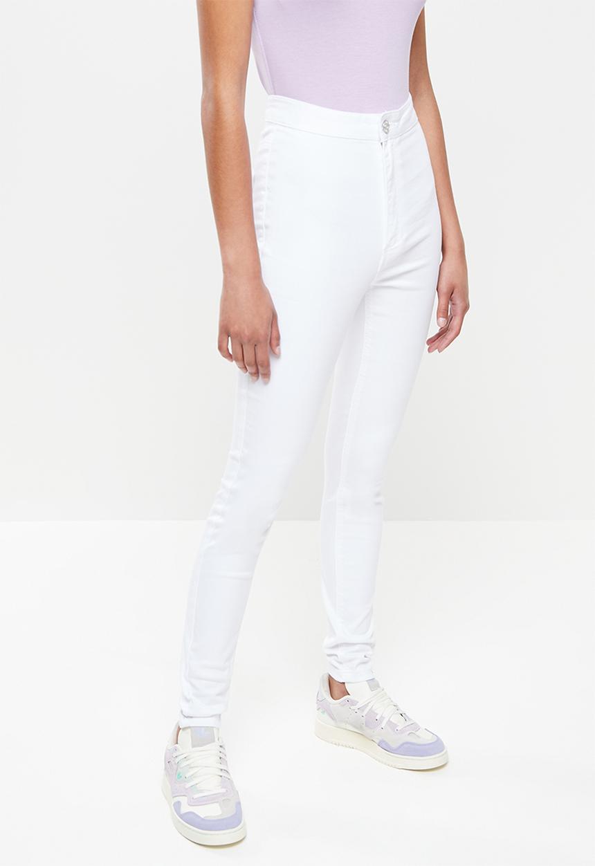 Missguided - Petite vice high waisted skinny jeans - white