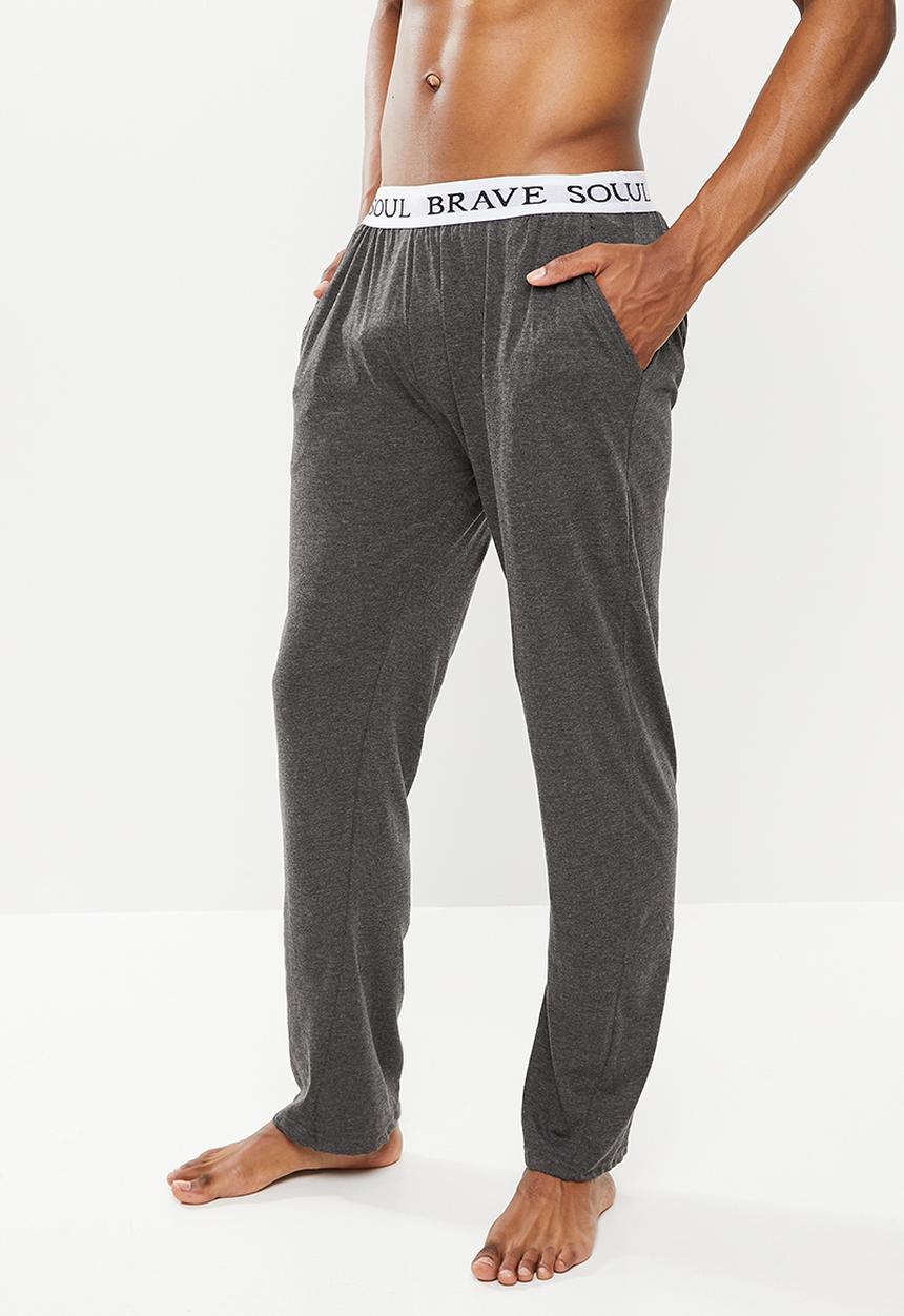 Brave Soul - Kevin printed lounge pants - charcoal marl