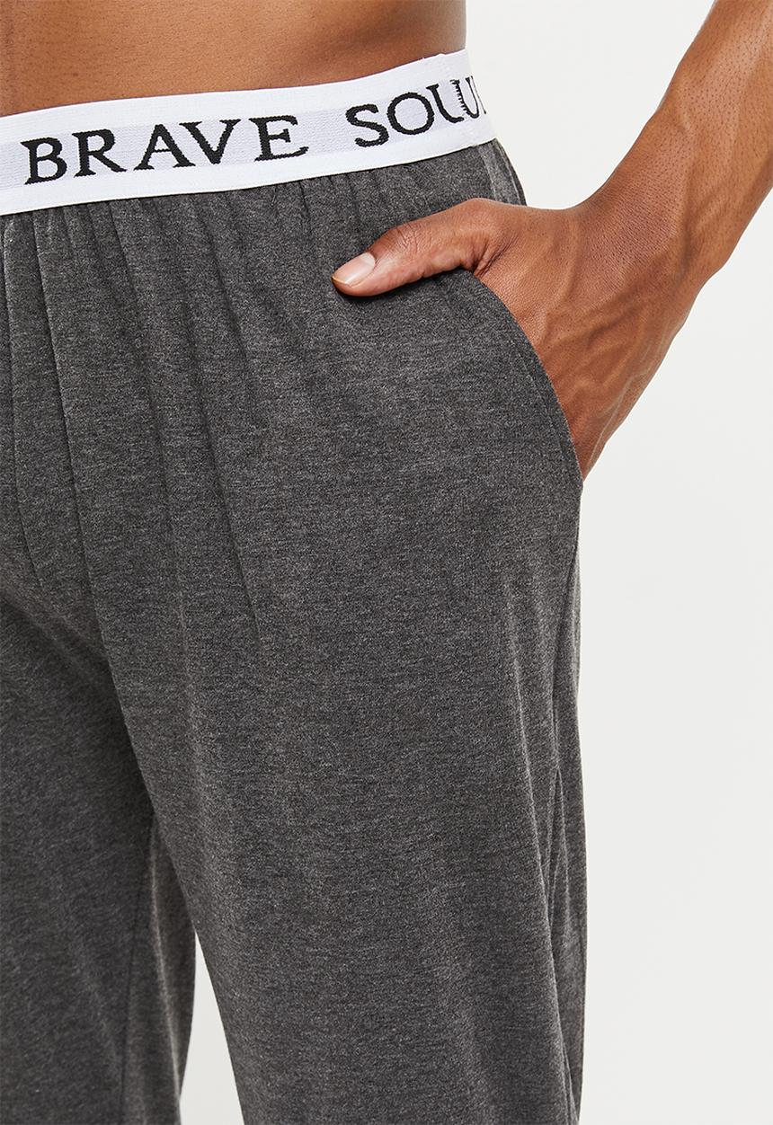 Brave Soul - Kevin printed lounge pants - charcoal marl