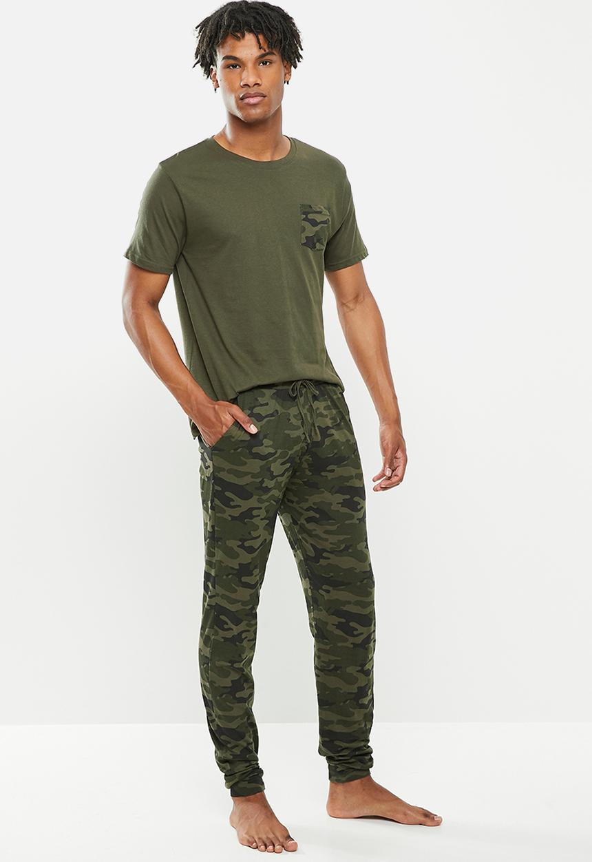 Brave Soul - Camo sleep set - khaki/camo