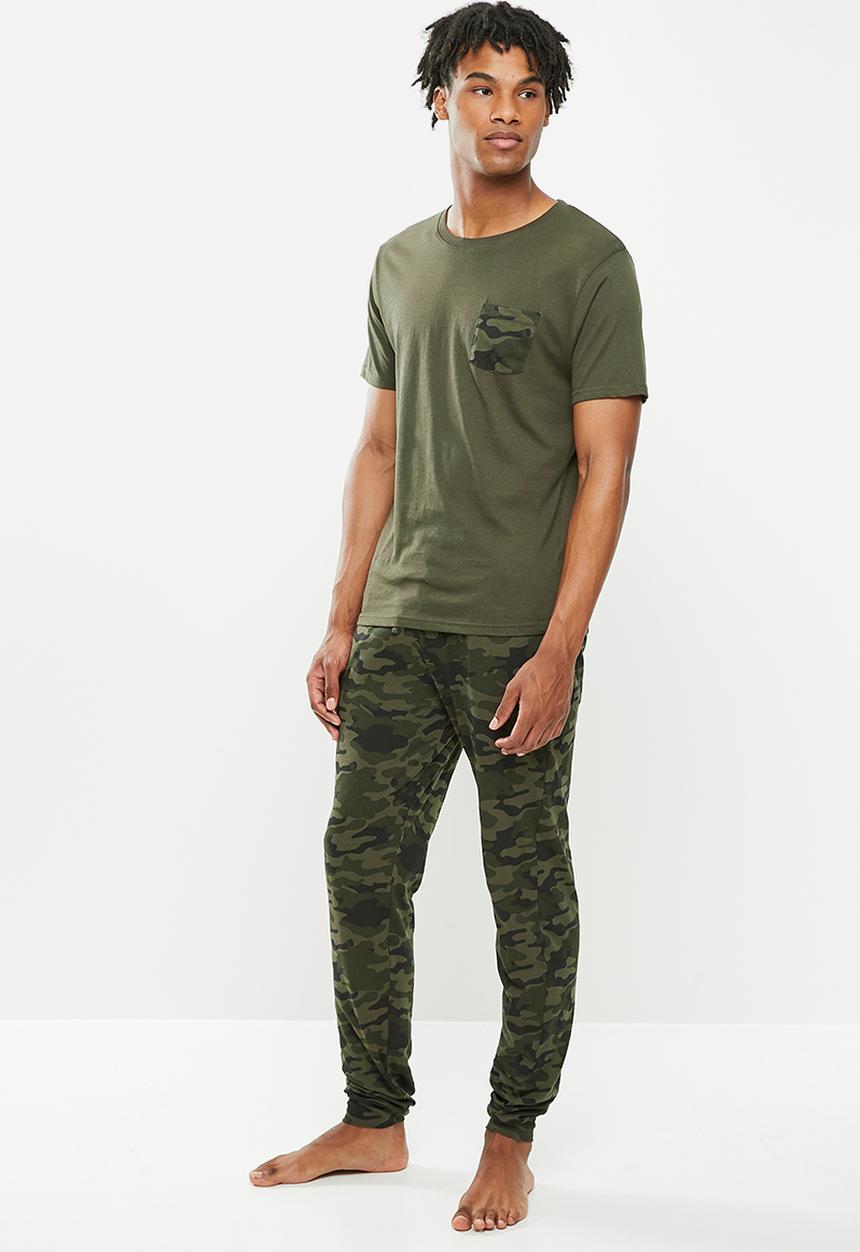 Brave Soul - Camo sleep set - khaki/camo