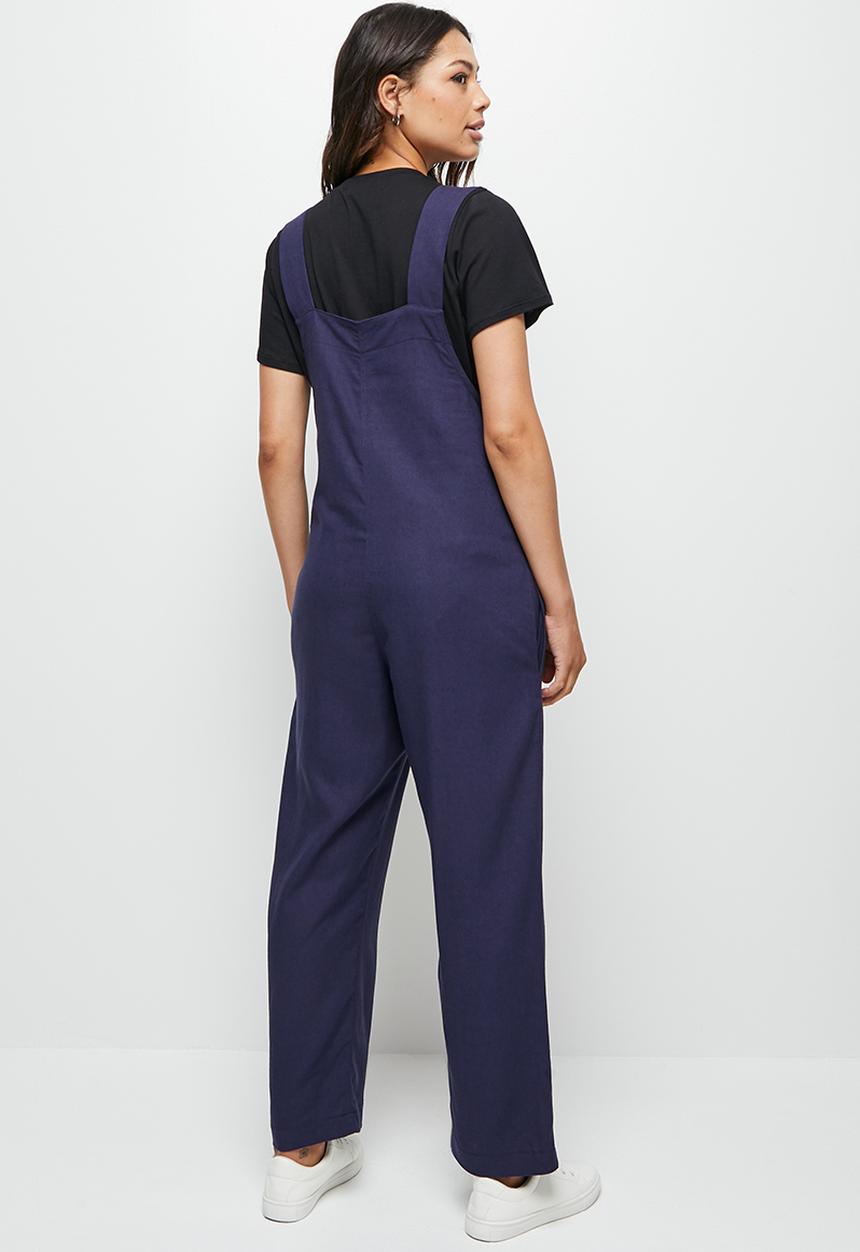 edit - Linen harem dungaree - navy