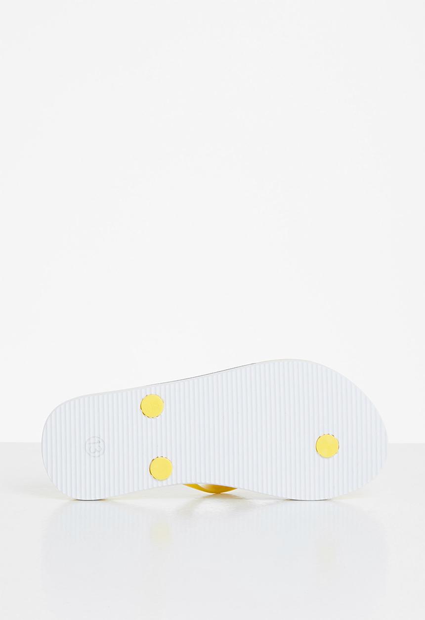 POLO - Girls claudette monogram flip flop - yellow & navy 