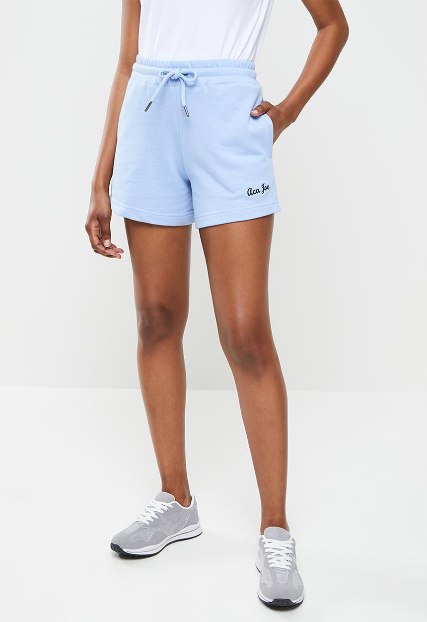 Aca Joe - Ladies aca joe unbrushed terry fleece short - light blue