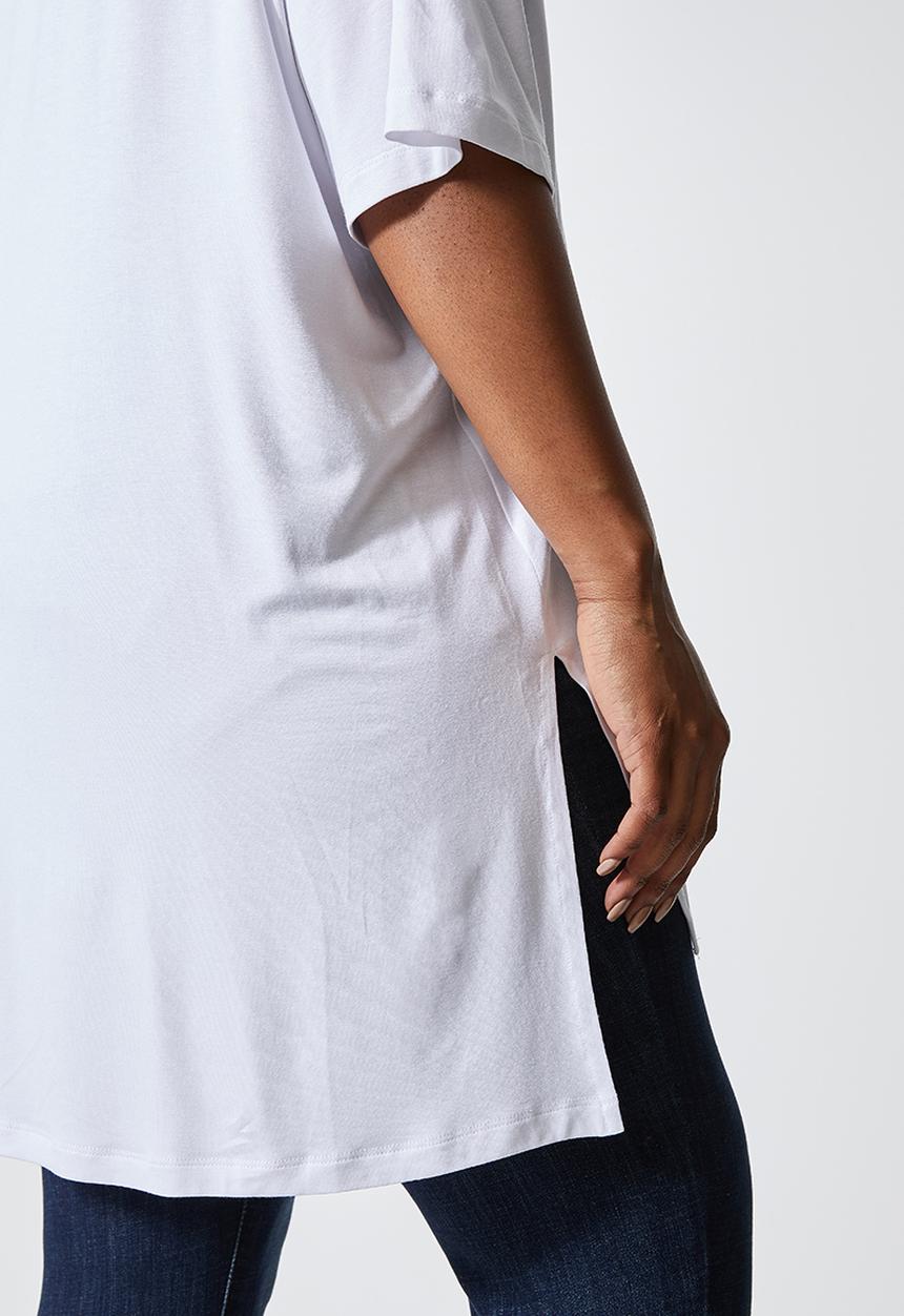 Superbalist - Split side longline T-shirt - white
