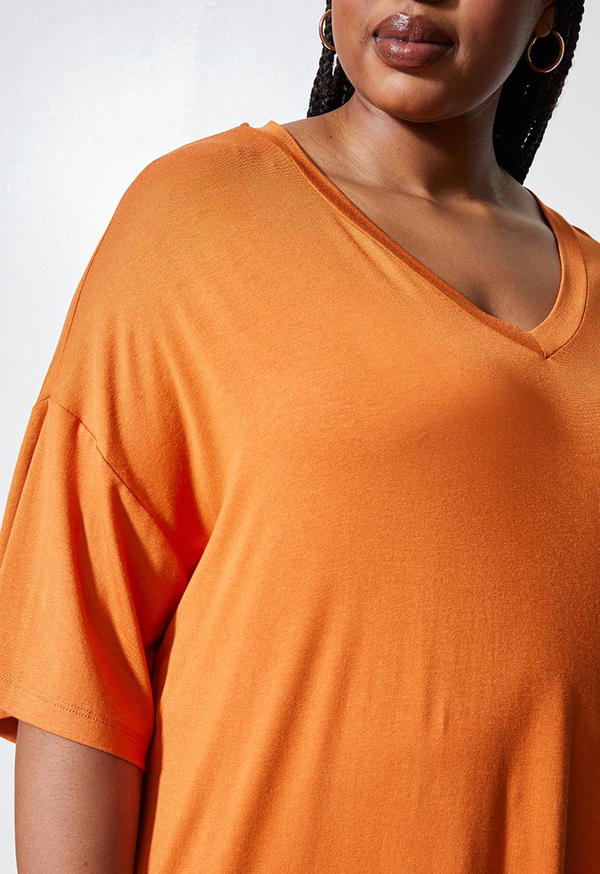 Superbalist - Split side longline T-shirt - burnt orange
