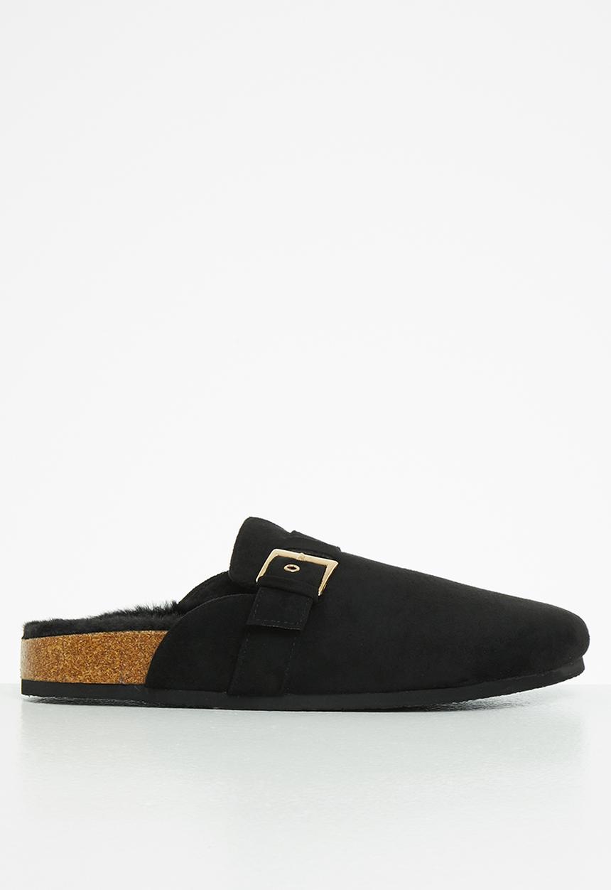 Superbalist - Gian faux fur slide - black
