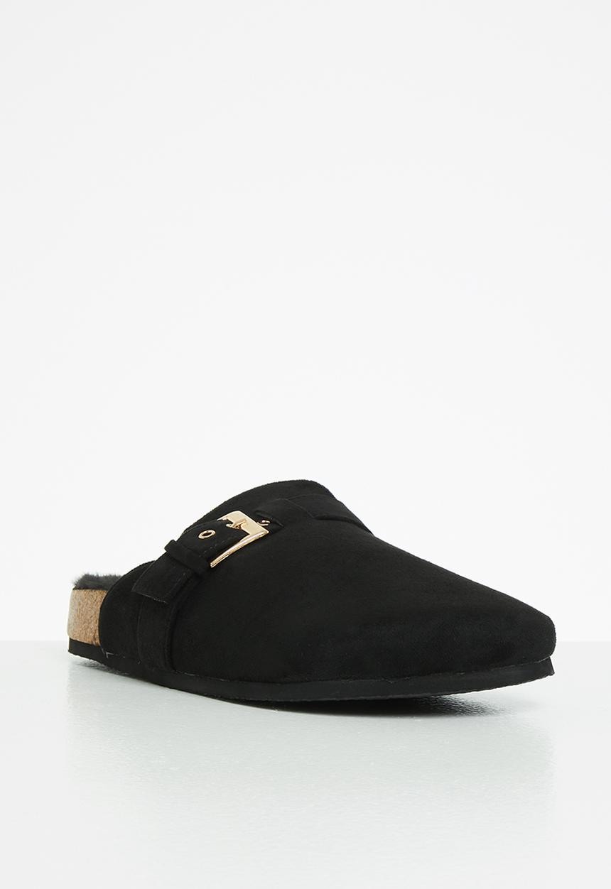 Superbalist - Gian faux fur slide - black