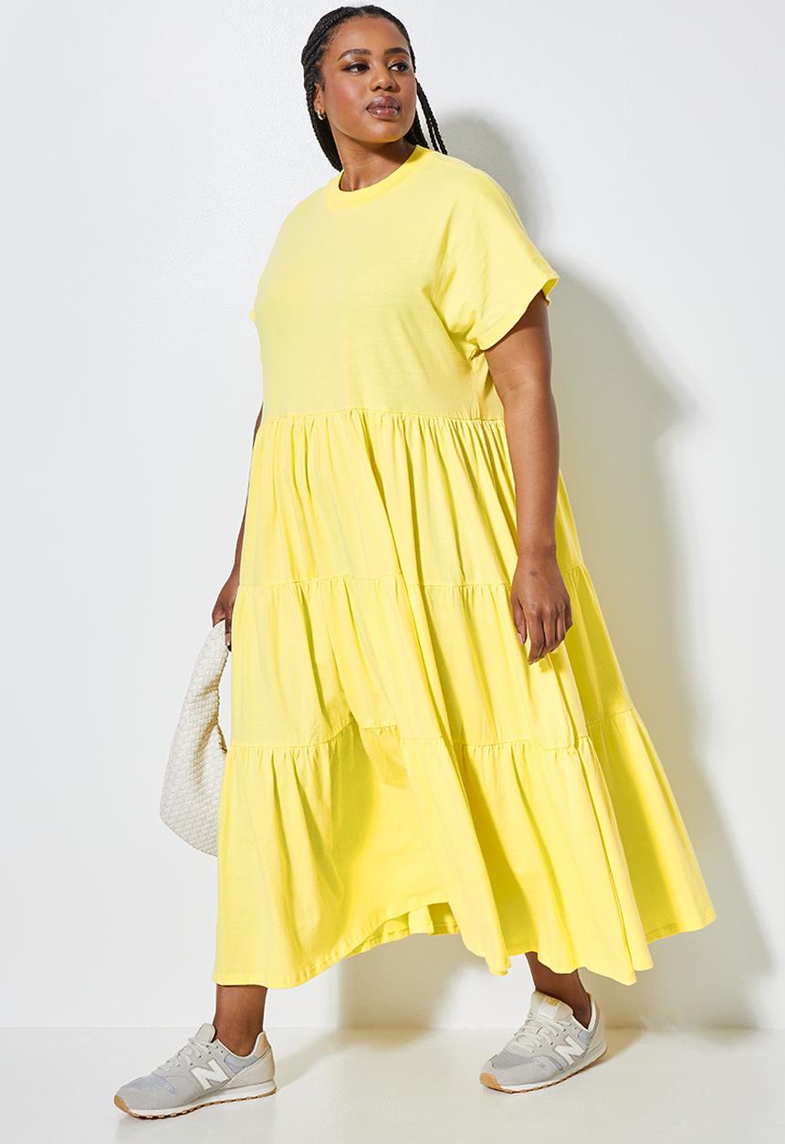 Superbalist - Tiered T-shirt dress - lemon verbena